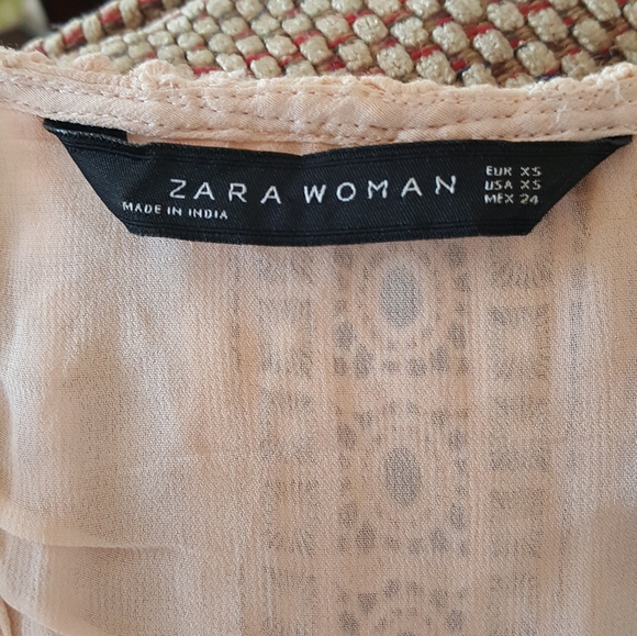 ZARA Woman Peach Tunic Dress Blouse - Picture 7 of 7